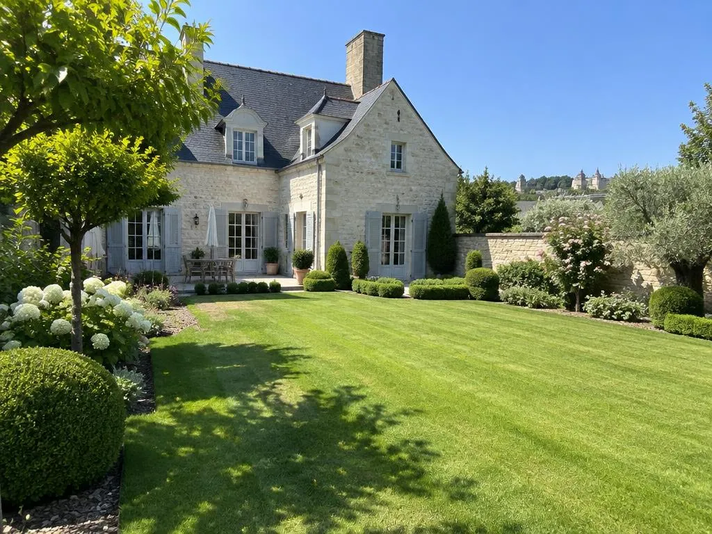 Jardin entretenu et pelouse tondue à Saumur
